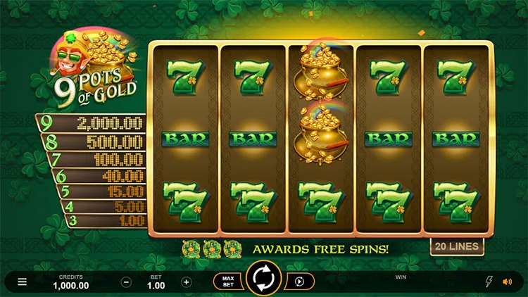 Where to Play 9 Pots of Gold for Real Money